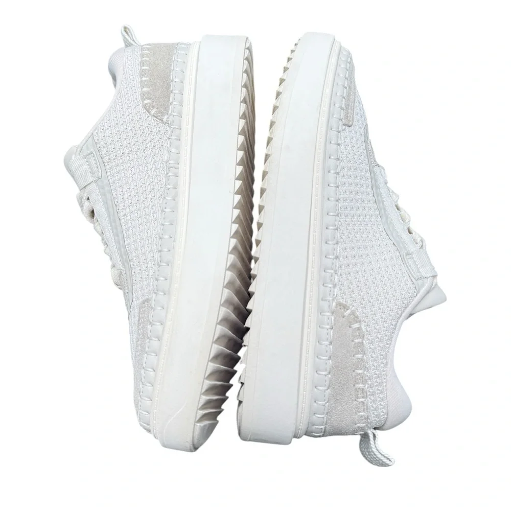 Steve Madden Charlie Sneaker‎ Women’s 7 White Platform Casual Lace Up Shoes